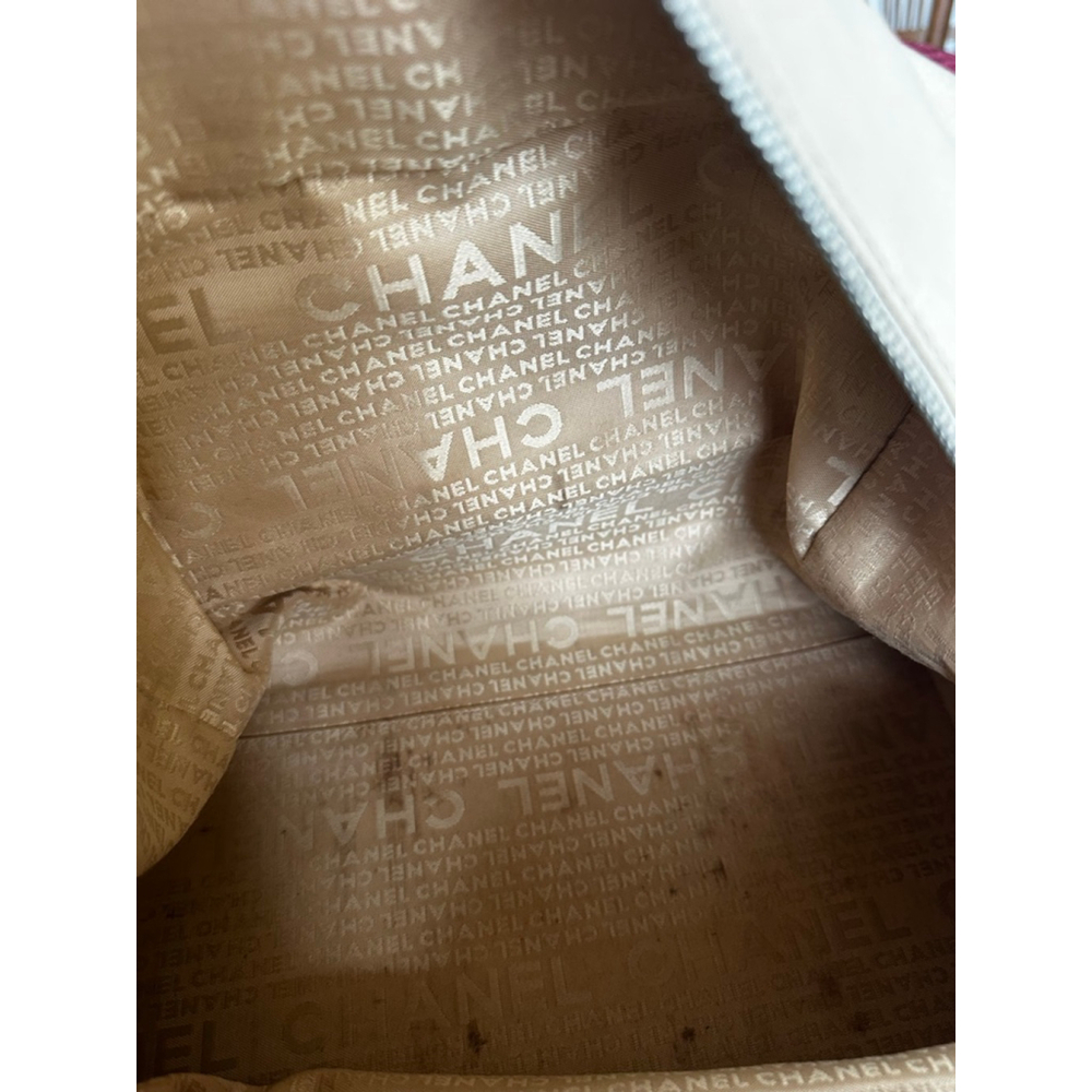 CHANEL Beige Perforated Leather Satchel Bowler Bag - Picture 14 of 16